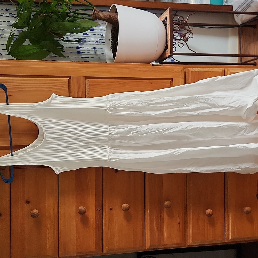 Madewell white sleeveless midi drop waist dress size medium - Picture 3 of 6